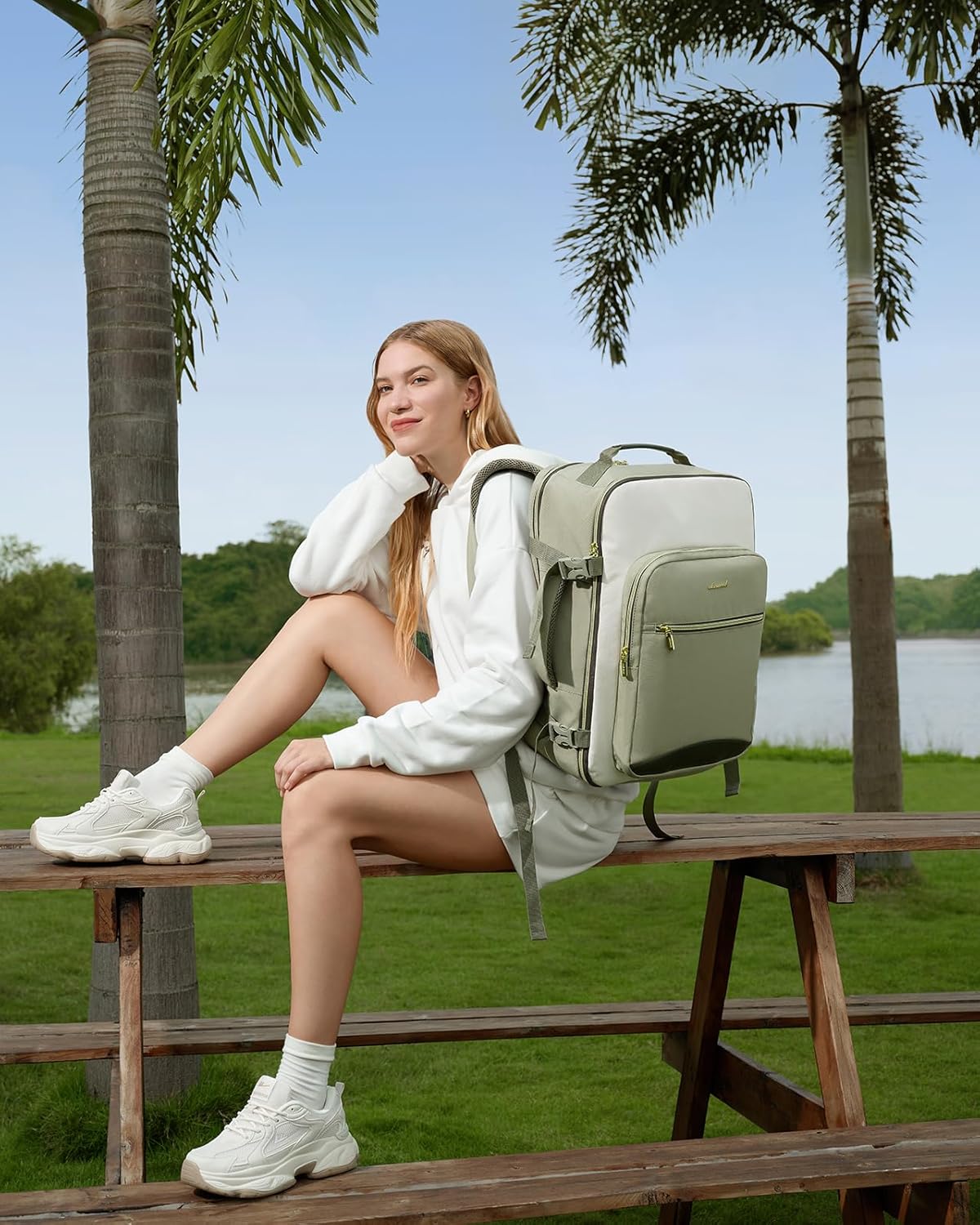 40L Travel Backpack for Women & Men, Large Carry on Backpack for Airplanes with 3 Packing Cubes, TSA Personal Item Travel Bag fits 17" Laptop, Waterproof Weekender Essentials Airline Approved - Image 2